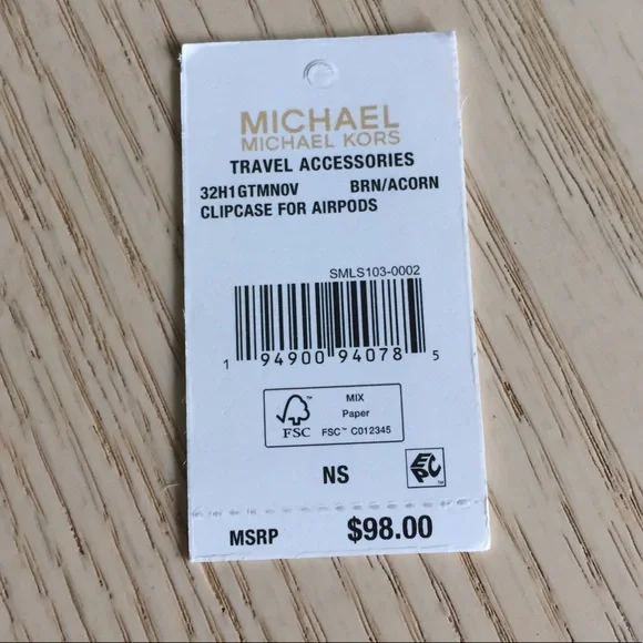 Michael Kors Brown Acorn Studded AirPod Clipcase - Picture 10 of 11